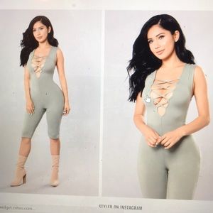 Jordy Lace Jumpsuit Sage